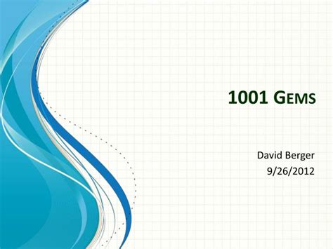 Ppt 1001 Gems Powerpoint Presentation Free Download Id1893675