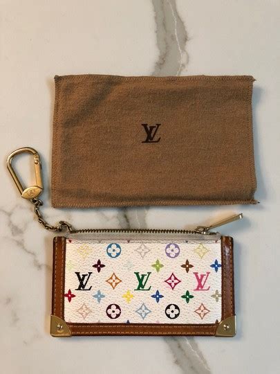 Insane collection of louis vuitton 6 key holders, all guaranteed authentic at incredible prices. Louis Vuitton White Multi-color Murakami Card Holder with Zipper and Key Chain Wallet - Tradesy