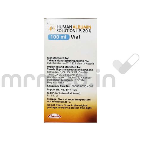 takeda human albumin 20 solution 100ml uses price and side effects mrmed