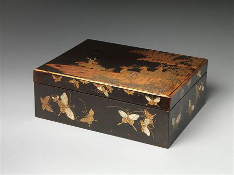 Document Box Ryōshibako With Deer And Butterflies Japan Edo
