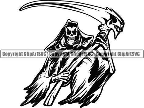 Grim Reaper 6 Skull Death Sickle Evil Kill Killer Grim Horror Etsy
