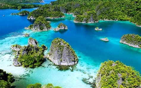 Raja Ampat Indonesia Tropical Islands With Green Vegetation Forest