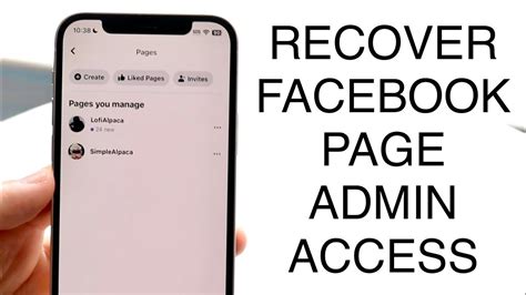 Recover Facebook Page Admin Access Youtube