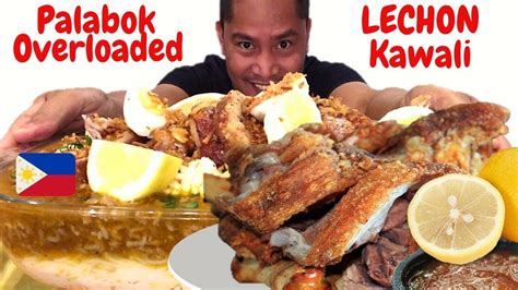 Palabok Overloaded Lechon Kawali Pinoy Mukbang Filipino Food Youtube