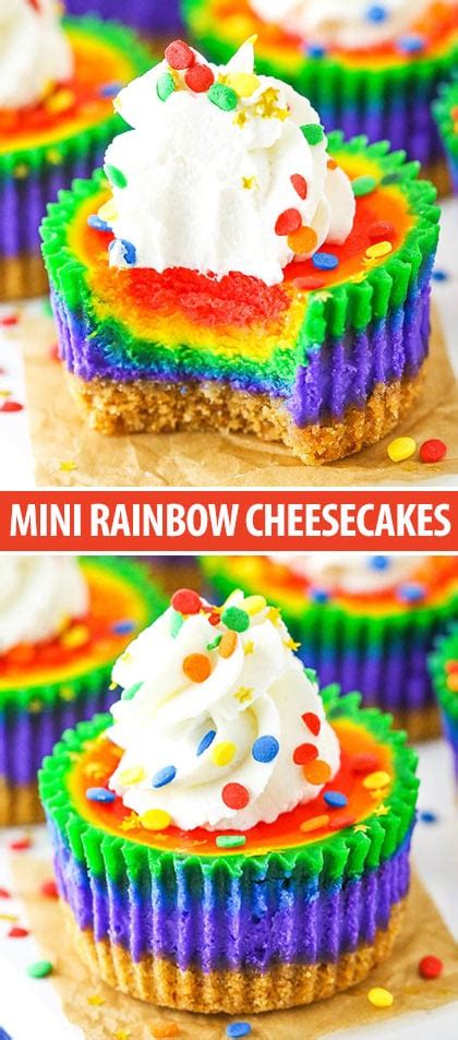 Mini Rainbow Cheesecakes Rainbow Cake Meets Cheesecake