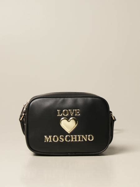 Love Moschino Crossbody Bag In Synthetic Leather With Logo Black