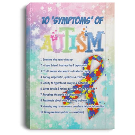 Autism Awareness Poster 10 Symptoms Of Autism Someone Never Gives Up