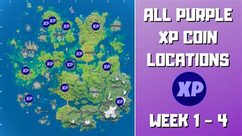 Here's a map with all of the xp coin locations for fortnite chapter 2: All 12 Purple XP Coins Locations in Fortnite Week 1-4 ...