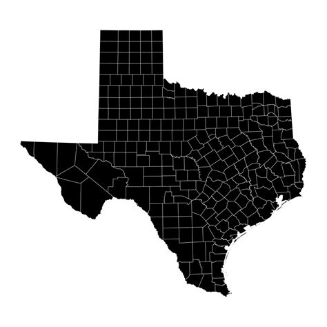 Texas State Map With Counties Vector Illustration 25451480 Vector Art