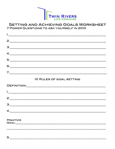 Brian Tracy Goals Worksheet