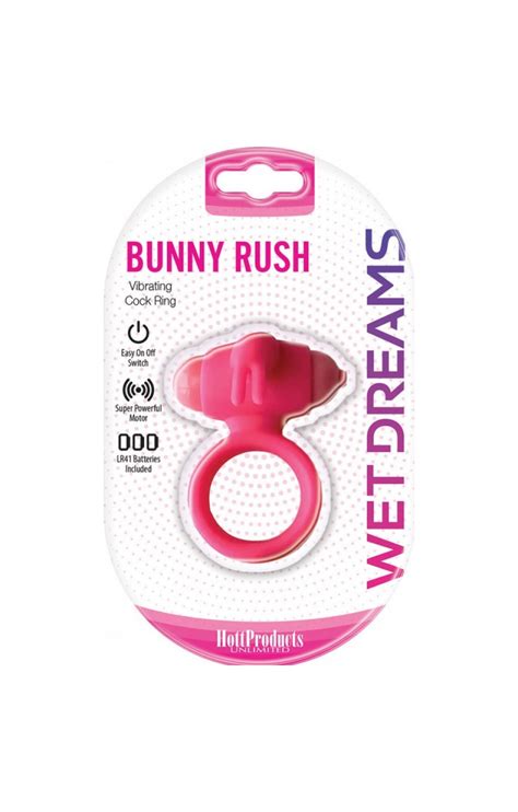 wet dreams bunny rush cock ring rabit ears with turbo motor pink htp3265