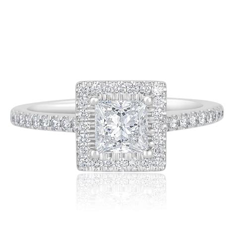 Princess Cut Diamond Halo Ring Ct Pravins