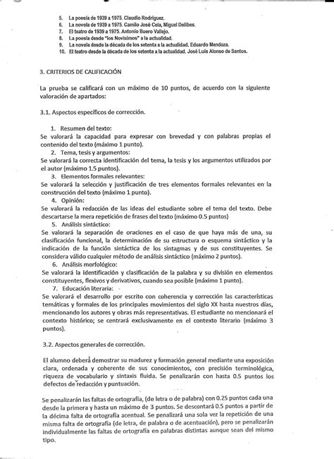 Lengua Y Literatura 2º Bachillerato Examen Ebau Lengua Castellana Y