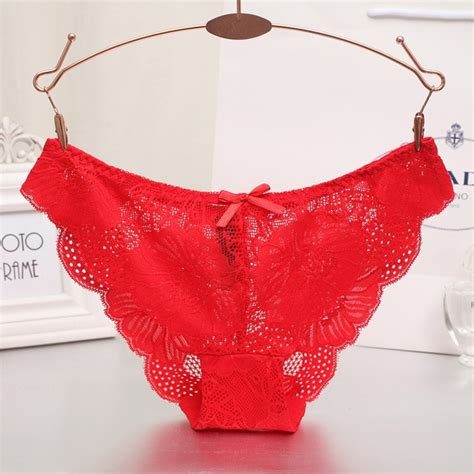 free shipping women sexy hollowed out lace low waist triangle with lotus leaves for lady