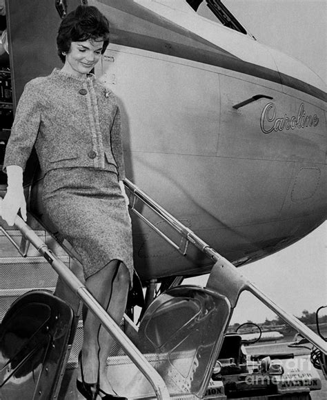 first lady jacqueline kennedy exits her private plane at laguardia airport 1961 photograph by