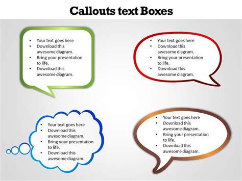 Callouts Text Boxes Presentation Powerpoint Diagrams Ppt Sample