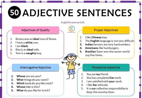 Sentences Of Adjective Adjectives Figure Of Speech Sentences