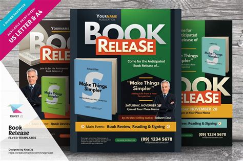 Book Release Flyer Templates Flyer Templates Creative Market
