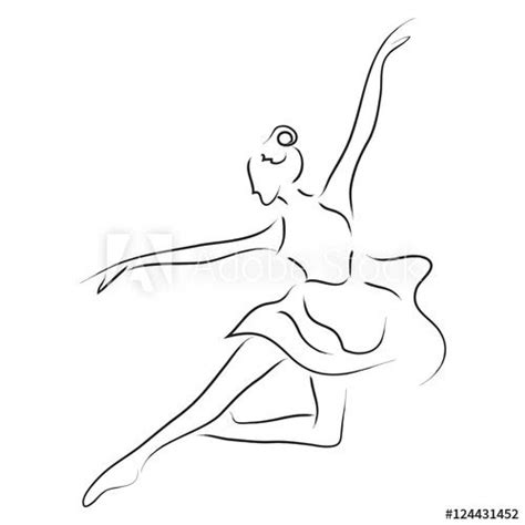 Abstract Dancer Line Art Illustration Beautiful Movement Performance