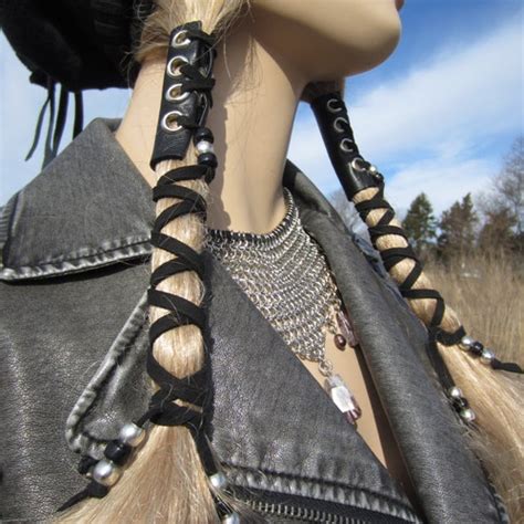 Leather Corset Hair Wrap Ponytail Holder Hair Jewelry Boho Etsy