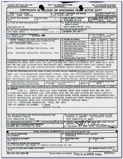 Military Records Dd214 Form Universal Network