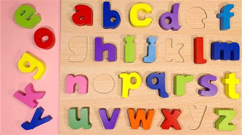 Lets Learn Small Alphabet Letters With Wooden Puzzle Kids Rainbow