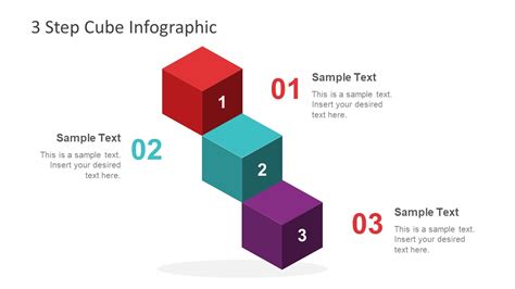 3 Steps Cubes Infographic Powerpoint Diagram Slidemodel