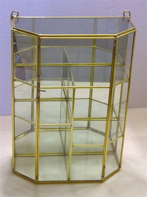 Brass And Glass Curio Display Tabletop Cabinet 14 Tall By Selectcrafts On Etsy Etsy