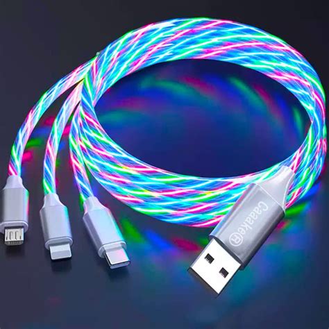 Siisll 3 In 1 Charging Cable Fast Charginglight Up Led Multi Phone