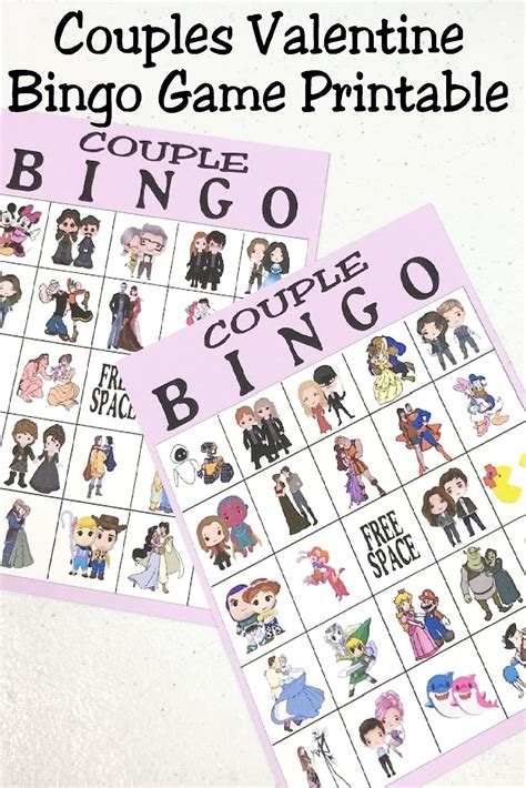Couples Valentine Bingo Game Printable Diy Party Mom