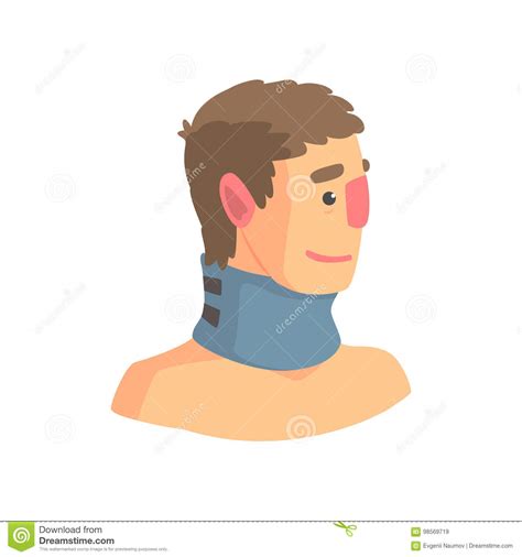 Neck Brace Used To Treat Cervical Spine Problems Cartoon Vector