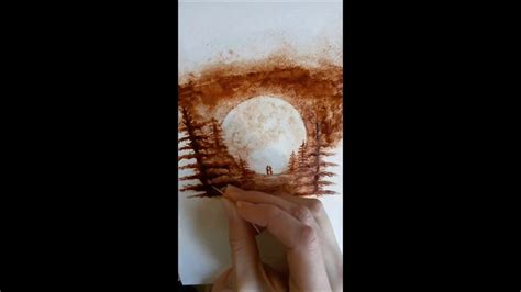 Coffee Moon Painting Timelapse Coffee Art Youtube