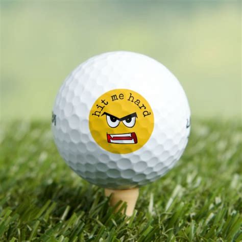 Very Angry Yellow Emoji Golf Balls Zazzle