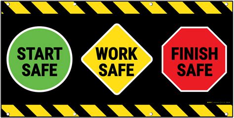 Start Safe Work Safe Finish Safe Banner