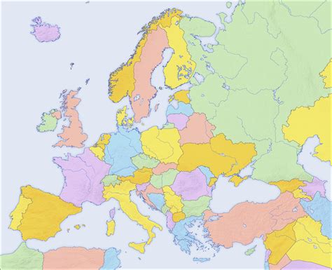 Mapa De Europa Sin Nombres Para Imprimir