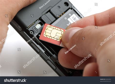 Inserting Sim Card Into Back Mobile Stock Photo Edit Now 82832002