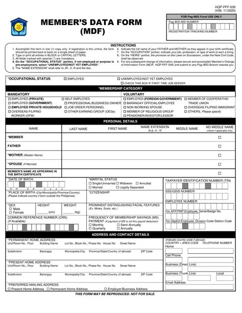 Pag Ibig Form Fill Out Printable Pdf Forms Online
