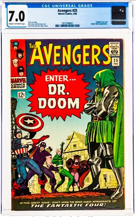 The Avengers 25 1966 Cgc Graded 70 Feat Dr Doom And Fantastic