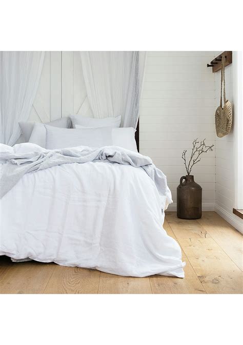 Bambury Linen Quilt Cover Set 100 French Flax Linen Ivory King