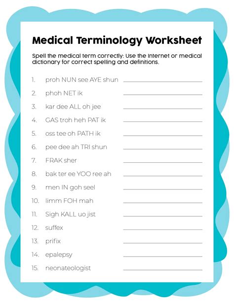 Medical Assistant Printable Worksheets Free Printable Templates