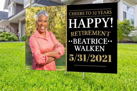 Retirement Lawn Sign Design Digital File Only Yard Sign Retirement