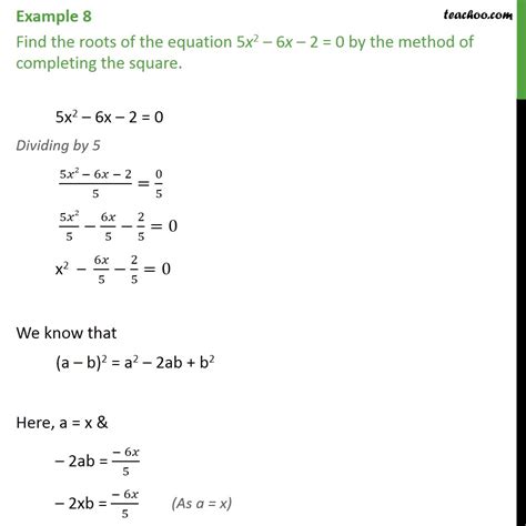 Question 2 Find Roots Of 5x2 6x 2 0 By Completing Sq