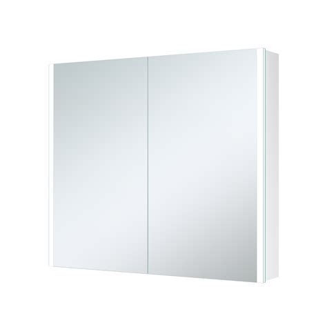 Double Door Chrome Mirrored Bathroom Cabinet With Lights And Shaver Socket 600 X 700mm Mizar
