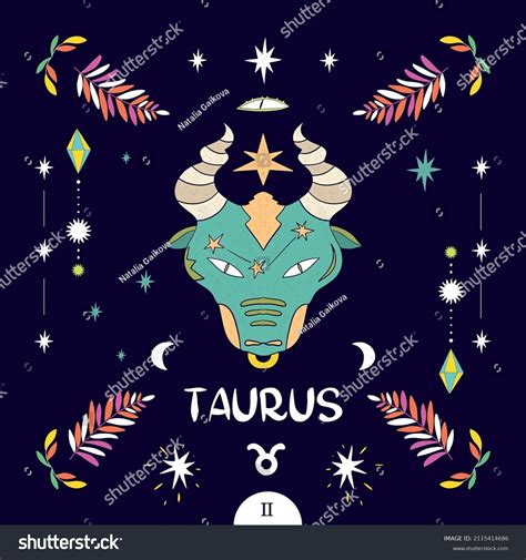 Zodiac Sign Taurus Vector Illustration Magic Stock Vector Royalty Free