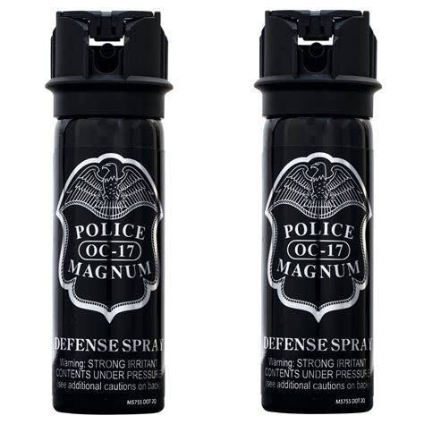 2 Police Magnum Pepper Spray 3oz Flip Top Fogger Tactical Self Defense