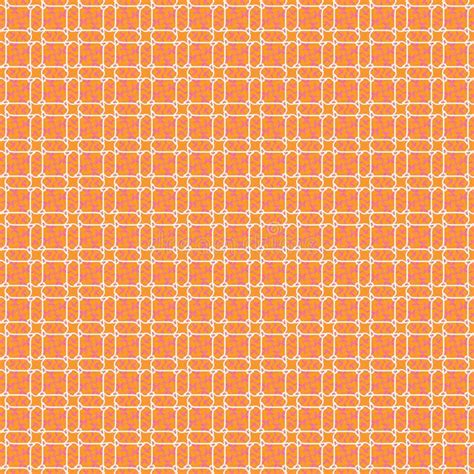 Seamless Illustrated White Grids On Orange Patterned Background Stock
