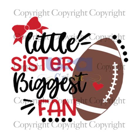 digital drawing and illustration sis brother shirt design little biggest fan svg football cut file