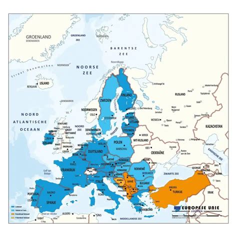 Kaart Europese Unie Vector Map De Kaarten Webshop