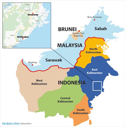 Konsep Indonesia Map Kalimantan Foto Wisata