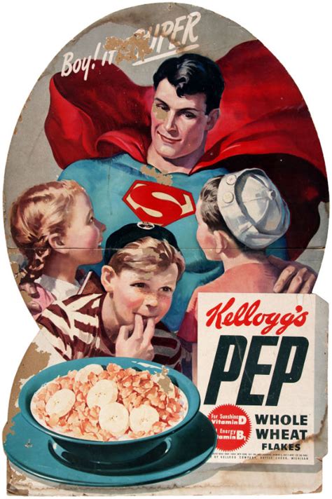 Hakes Superman Kelloggs Pep Cereal Store Advertising Standee